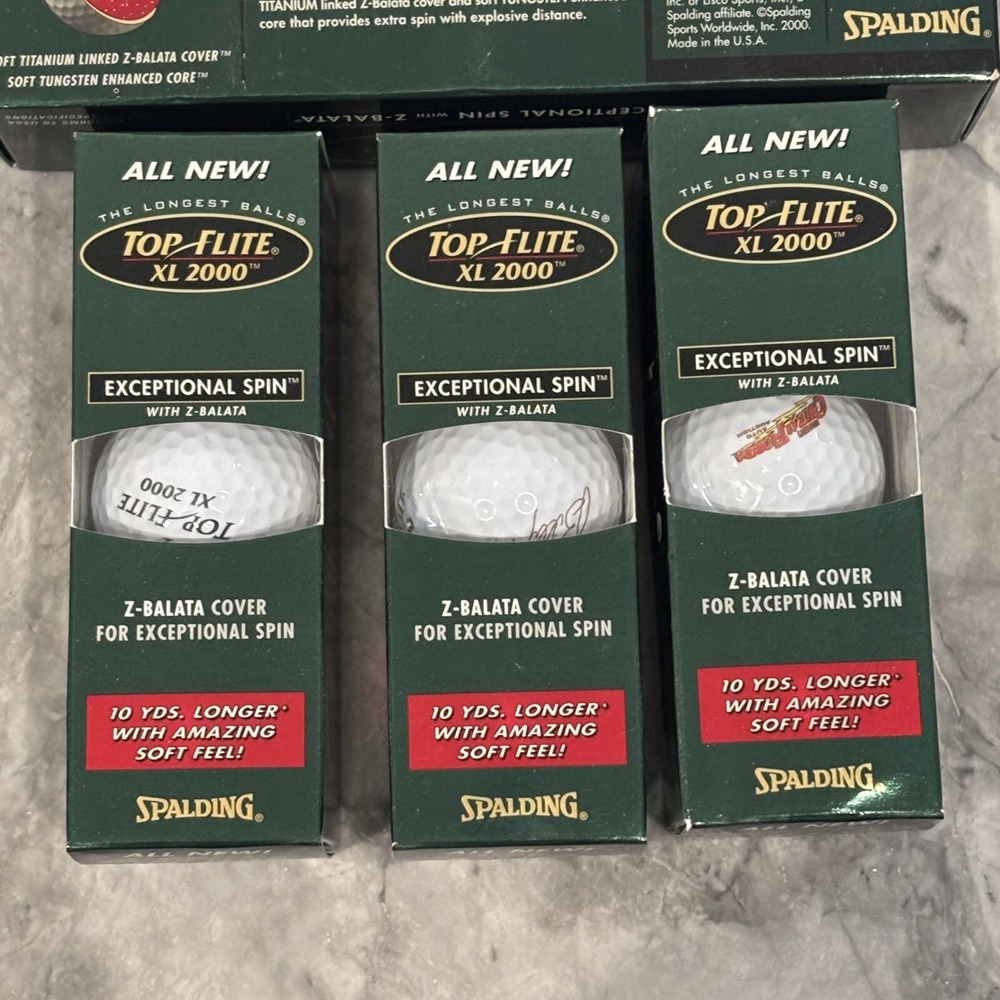 LOT OF 3 Top Flight XL 2000 Golf Balls‎ Extra Long Spalding Pack 9 NEW IN BOX - Picture 4 of 12